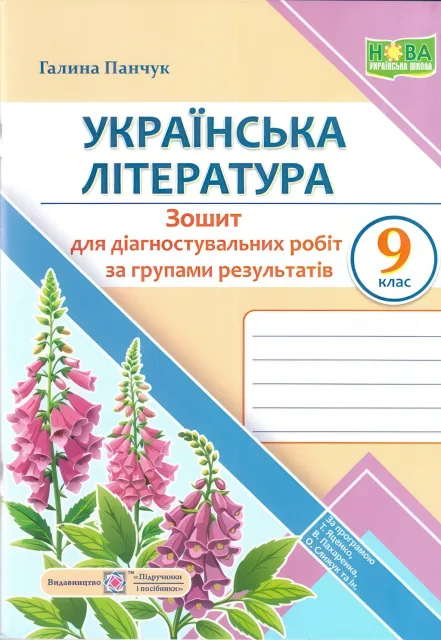 Діагностувальні роботи Українська література 9 клас (за групами результатів), Панчук
