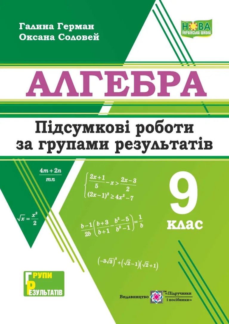 Алгебра. Підсумкові роботи за групами результатів. 9 клас