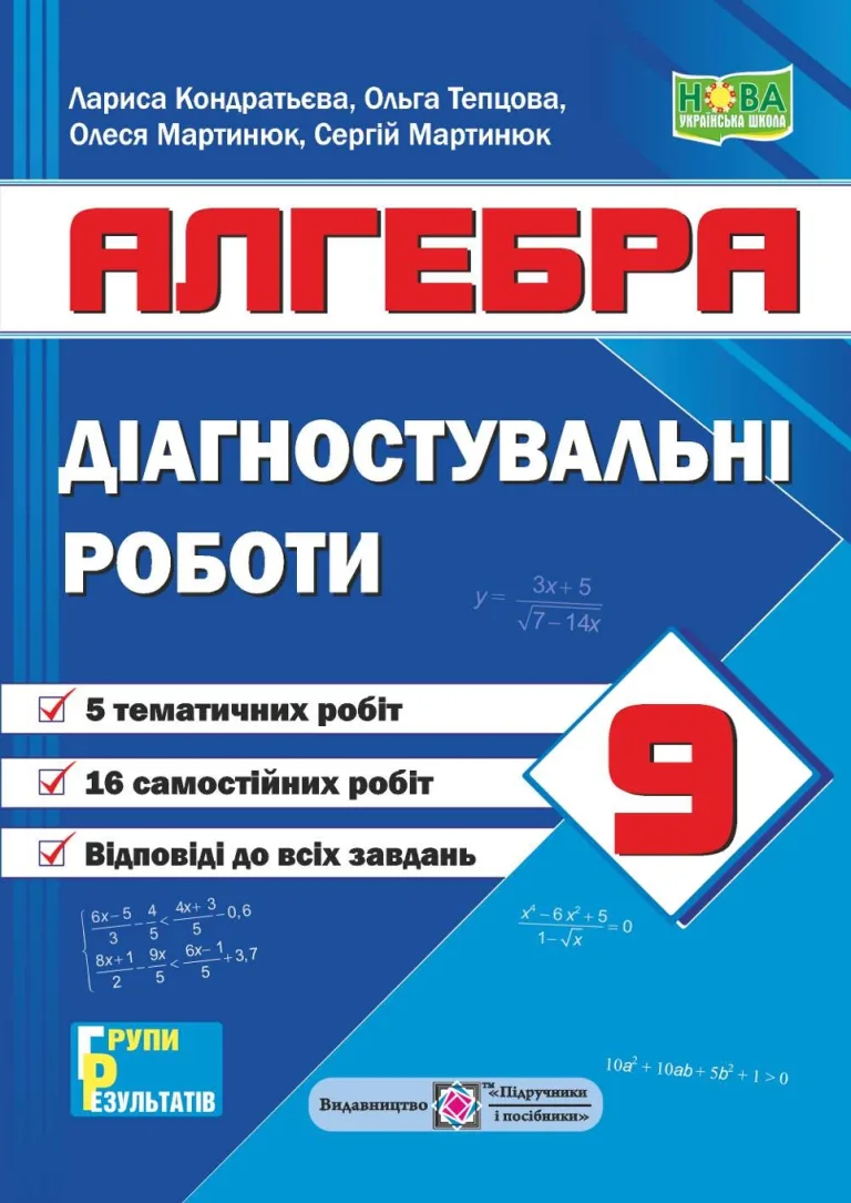 Діагностувальні роботи. Алгебра. 9 клас (за прогр.: Мерзляк та ін.; Істер)